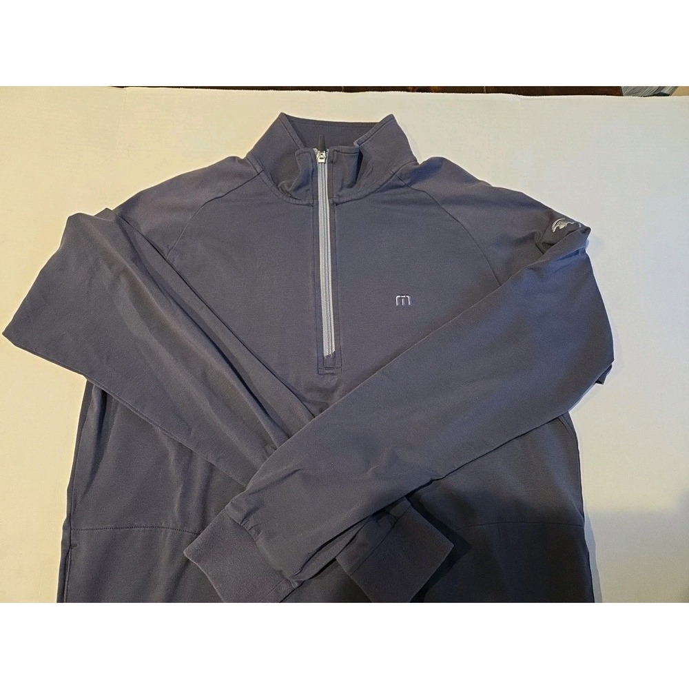 Travis Mathew Sweater Mens Medium Blue Quarter Zip Performance Pullover Golf